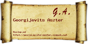 Georgijevits Aszter névjegykártya